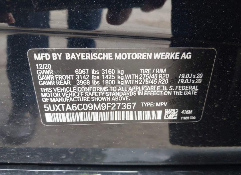 Photo 9 of 2021 Bmw X5 PHEV XDRIVE45E (VIN 5UXTA6C09M9F27367)