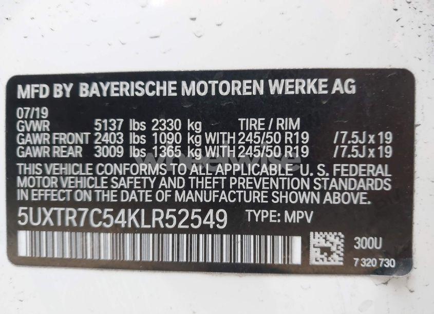 Photo 9 of 2019 Bmw X3 SDRIVE30I (VIN 5UXTR7C54KLR52549)