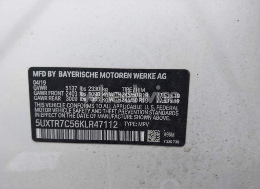 Photo 9 of 2019 Bmw X3 SDRIVE30I (VIN 5UXTR7C56KLR47112)