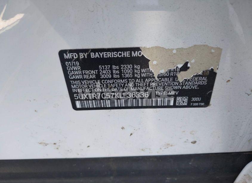 Photo 9 of 2019 Bmw X3 SDRIVE30I (VIN 5UXTR7C57KLF36336)