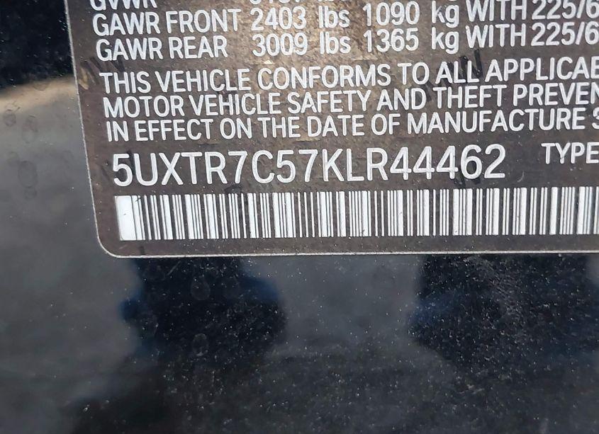 Photo 9 of 2019 Bmw X3 SDRIVE30I (VIN 5UXTR7C57KLR44462)