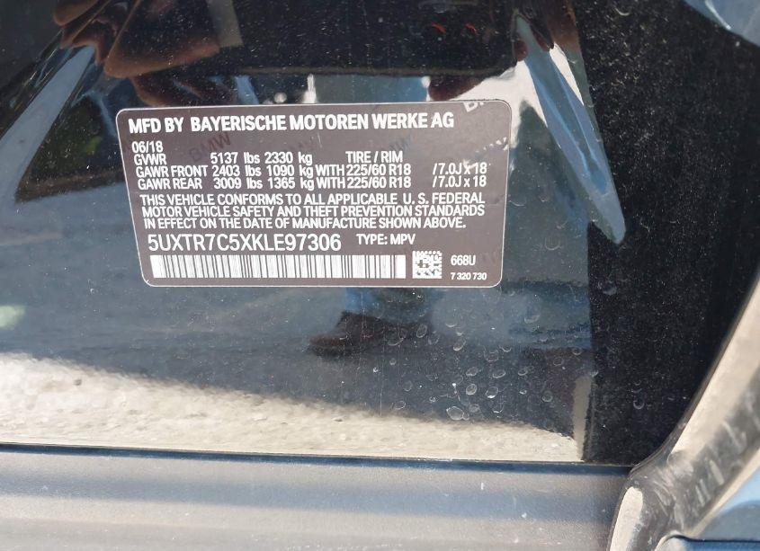 Photo 9 of 2019 Bmw X3 SDRIVE30I (VIN 5UXTR7C5XKLE97306)