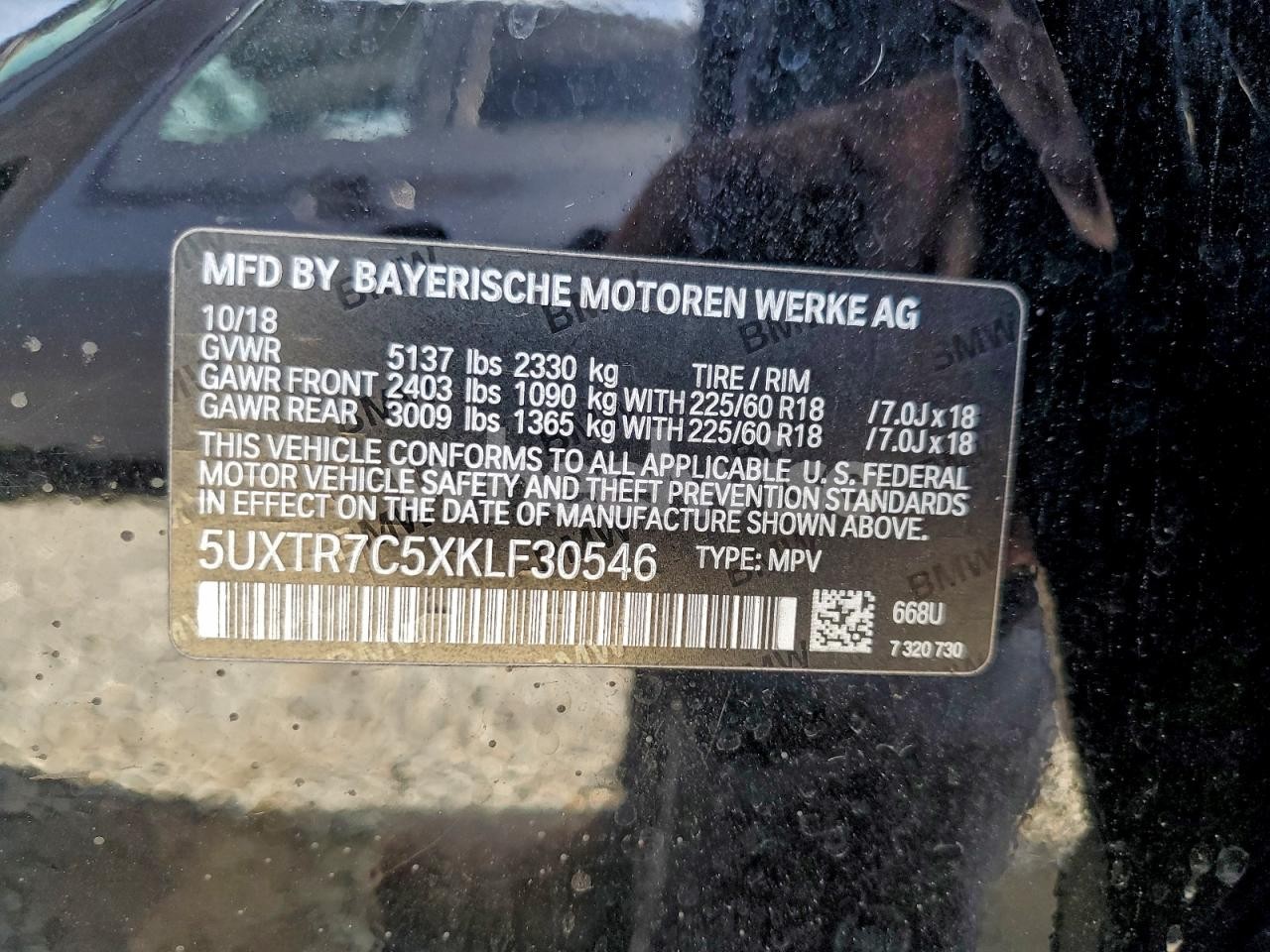 Photo 13 of 2019 BMW X3 SDRIVE30I (VIN 5UXTR7C5XKLF30546)