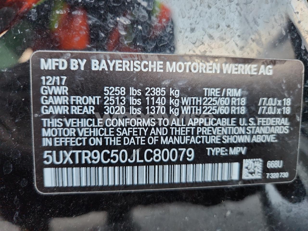 Photo 13 of 2018 BMW X3 XDRIVE30I (VIN 5UXTR9C50JLC80079)