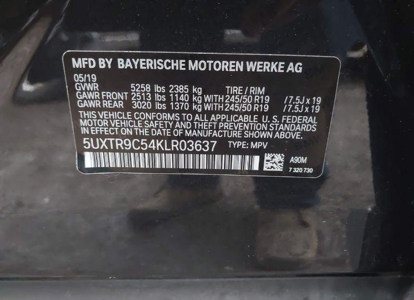 Photo 9 of 2019 Bmw X3 XDRIVE30I (VIN 5UXTR9C54KLR03637)