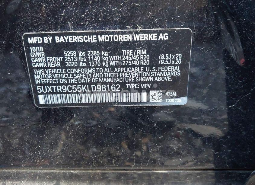 Photo 9 of 2019 Bmw X3 XDRIVE30I (VIN 5UXTR9C55KLD98162)