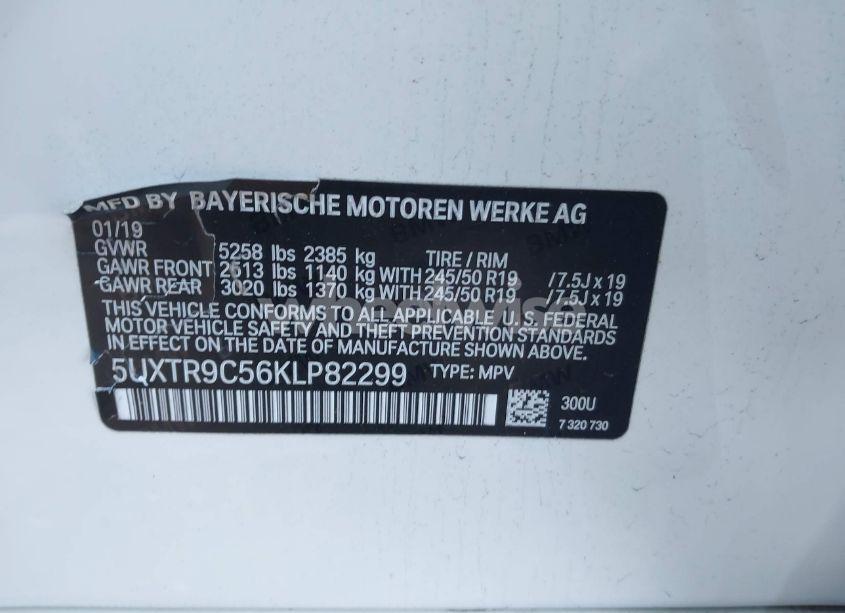 Photo 9 of 2019 Bmw X3 XDRIVE30I (VIN 5UXTR9C56KLP82299)