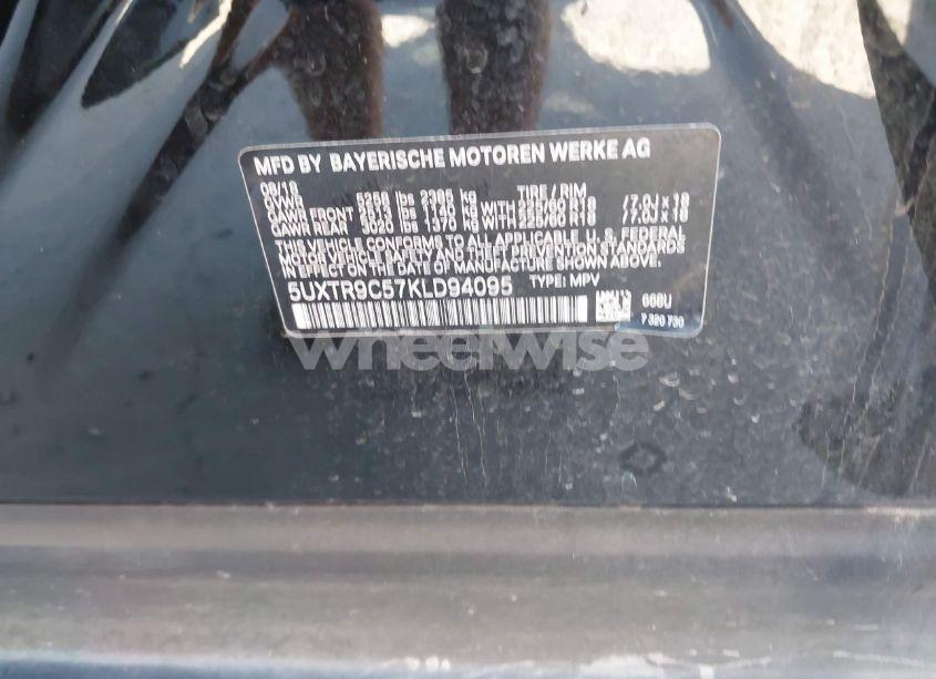 Photo 9 of 2019 Bmw X3 XDRIVE30I (VIN 5UXTR9C57KLD94095)