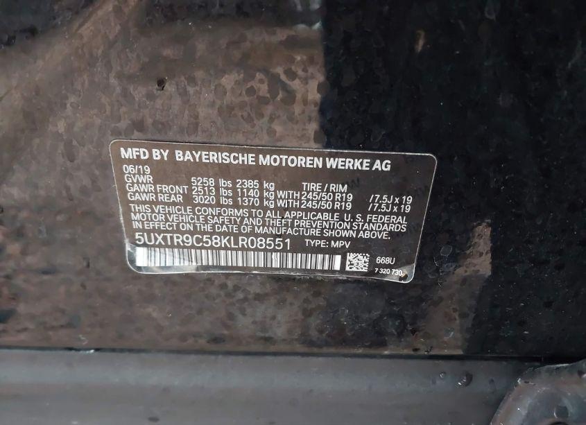 Photo 9 of 2019 Bmw X3 XDRIVE30I (VIN 5UXTR9C58KLR08551)