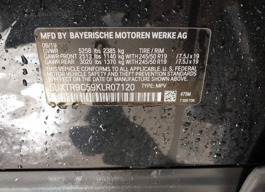 Photo 9 of 2019 Bmw X3 XDRIVE30I (VIN 5UXTR9C59KLR07120)