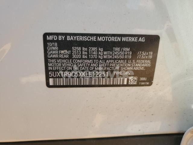 Photo 10 of 2019 BMW X3 XDRIVE30I (VIN 5UXTR9C5XKLE12251)