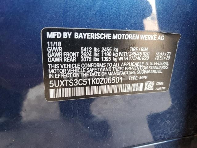 Photo 11 of 2019 BMW X3 XDRIVEM40I (VIN 5UXTS3C51K0Z06501)