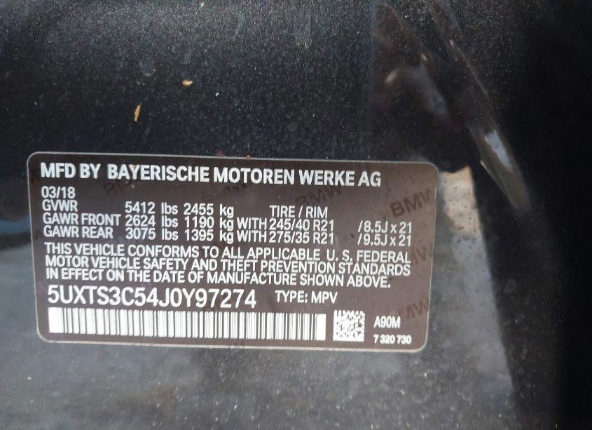 Photo 9 of 2018 Bmw X3 M40I (VIN 5UXTS3C54J0Y97274)