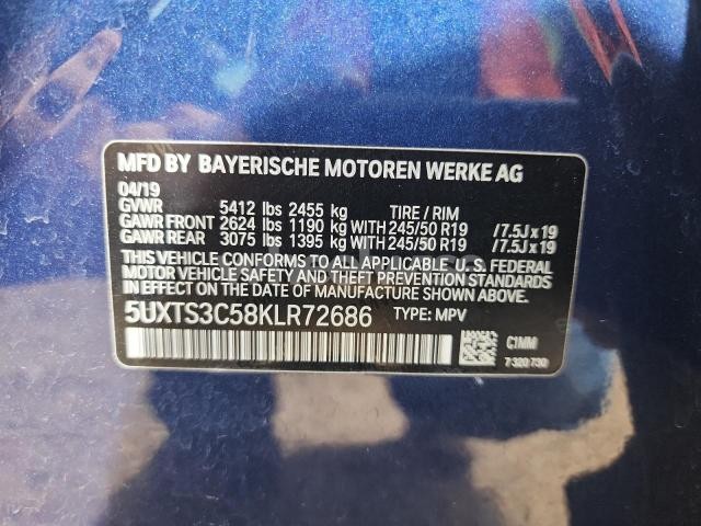 Photo 12 of 2019 BMW X3 XDRIVEM40I (VIN 5UXTS3C58KLR72686)