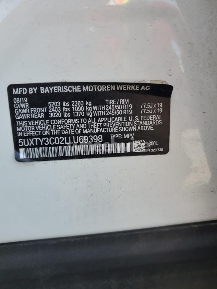 Photo 14 of 2020 BMW X3 SDRIVE30I (VIN 5UXTY3C02LLU69398)