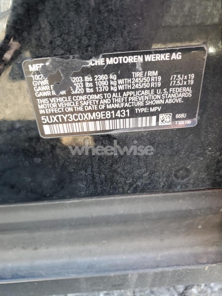 Photo 13 of 2021 BMW X3 SDRIVE30I (VIN 5UXTY3C0XM9E81431)