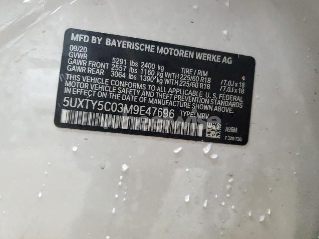 2021 BMW X3 XDRIVE30I (VIN 5UXTY5C03M9E47696) main photo