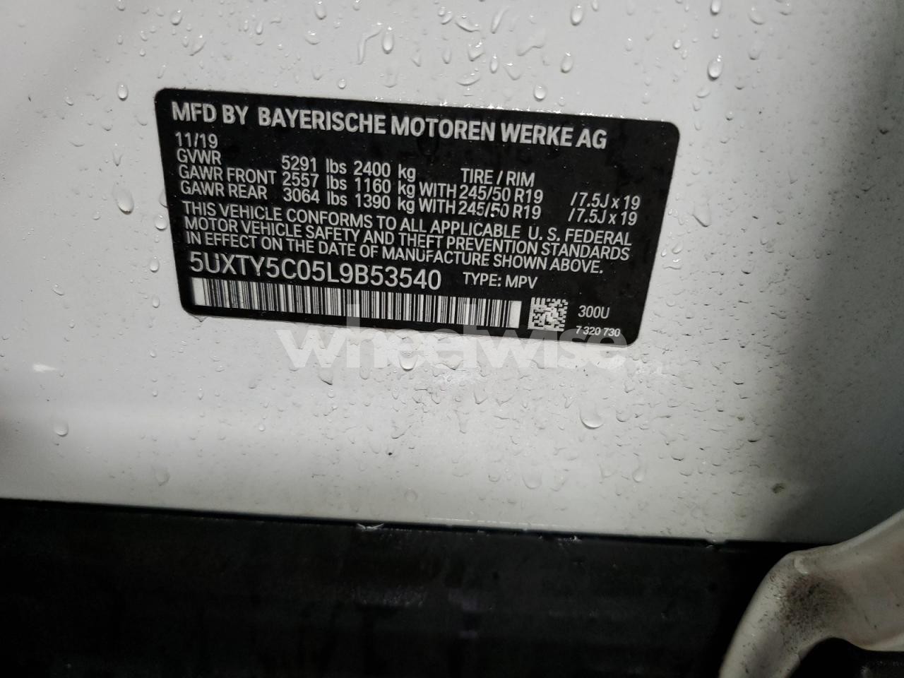 Photo 12 of 2020 BMW X3 XDRIVE30I (VIN 5UXTY5C05L9B53540)