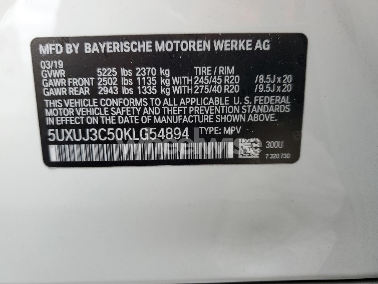 Photo 12 of 2019 BMW X4 XDRIVE30I (VIN 5UXUJ3C50KLG54894)