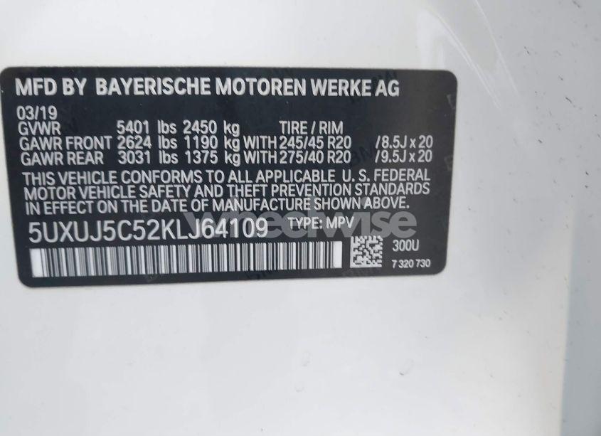 Photo 9 of 2019 Bmw X4 M40I (VIN 5UXUJ5C52KLJ64109)