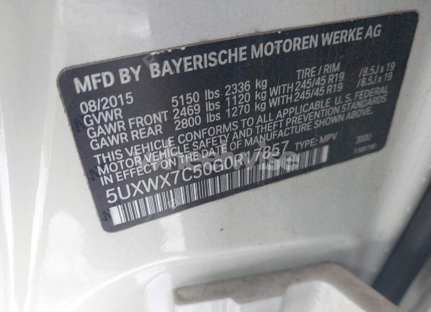 Photo 9 of 2016 Bmw X3 XDRIVE35I (VIN 5UXWX7C50G0R17857)