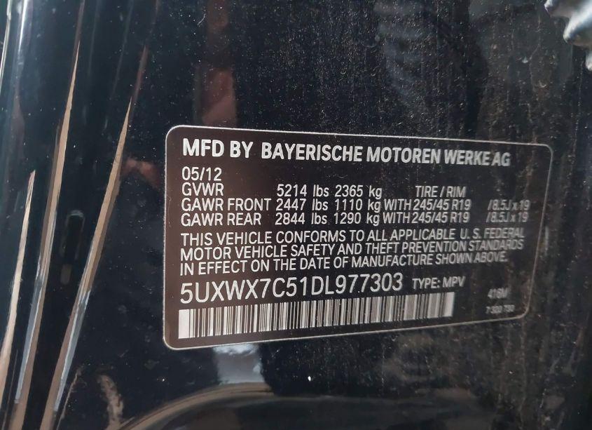 Photo 9 of 2013 Bmw X3 XDRIVE35I (VIN 5UXWX7C51DL977303)