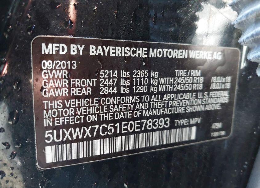 Photo 9 of 2014 Bmw X3 XDRIVE35I (VIN 5UXWX7C51E0E78393)