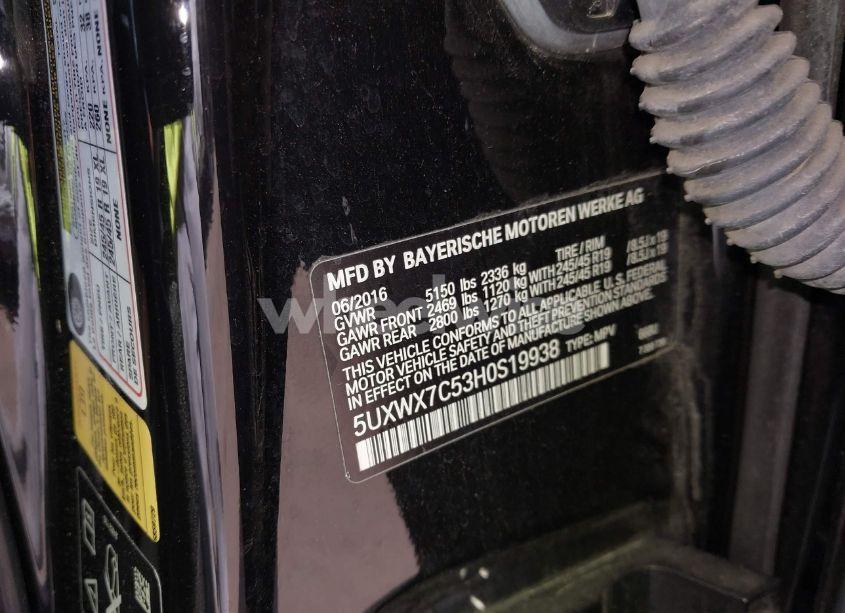 Photo 9 of 2017 Bmw X3 XDRIVE35I (VIN 5UXWX7C53H0S19938)