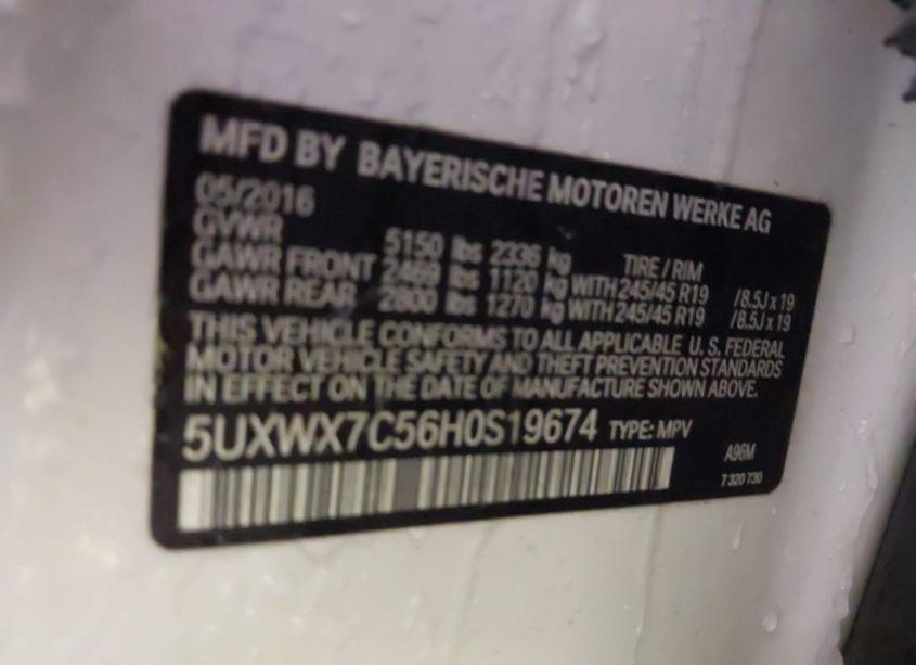 Photo 9 of 2017 Bmw X3 XDRIVE35I (VIN 5UXWX7C56H0S19674)