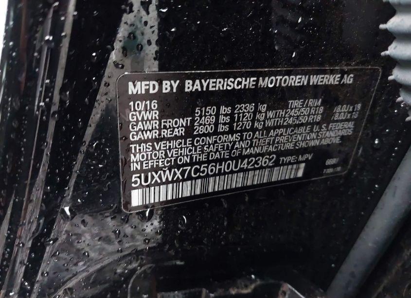 Photo 9 of 2017 Bmw X3 XDRIVE35I (VIN 5UXWX7C56H0U42362)