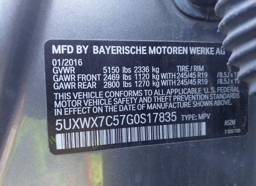 Photo 9 of 2016 Bmw X3 XDRIVE35I (VIN 5UXWX7C57G0S17835)