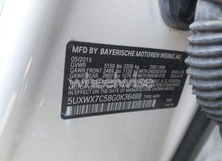 Photo 9 of 2016 Bmw X3 XDRIVE35I (VIN 5UXWX7C58G0K36488)