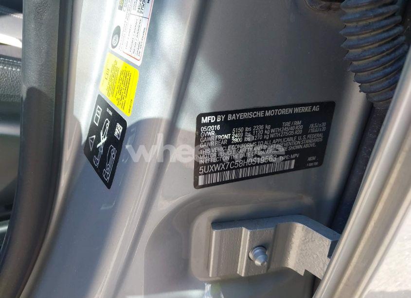 Photo 9 of 2017 Bmw X3 XDRIVE35I (VIN 5UXWX7C58H0S19563)