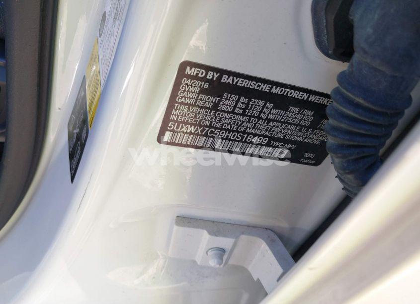 Photo 9 of 2017 Bmw X3 XDRIVE35I (VIN 5UXWX7C59H0S18499)