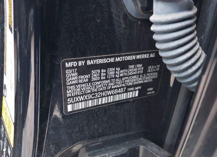 Photo 9 of 2017 Bmw X3 XDRIVE28I (VIN 5UXWX9C32H0W68487)