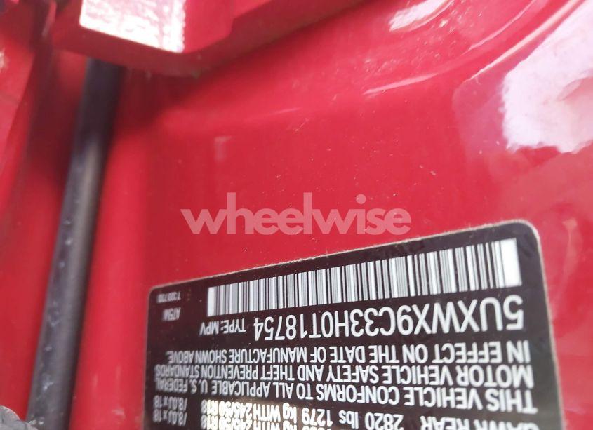 Photo 9 of 2017 Bmw X3 XDRIVE28I (VIN 5UXWX9C33H0T18754)