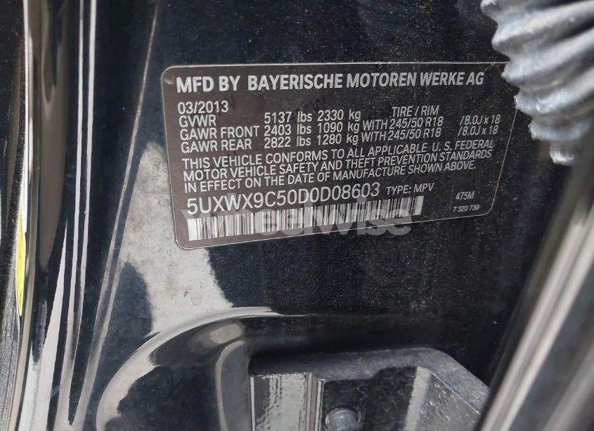 Photo 9 of 2013 Bmw X3 XDRIVE28I (VIN 5UXWX9C50D0D08603)