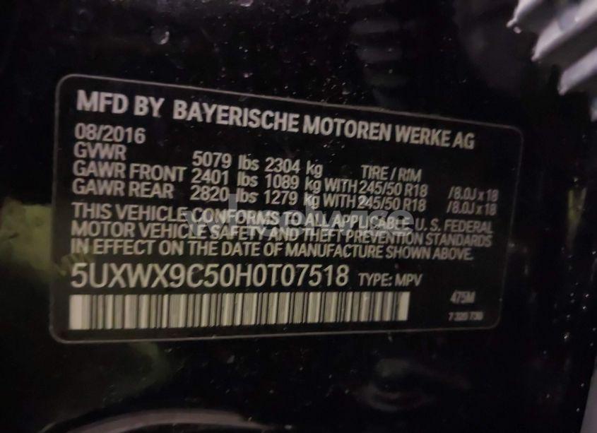 Photo 9 of 2017 Bmw X3 XDRIVE28I (VIN 5UXWX9C50H0T07518)