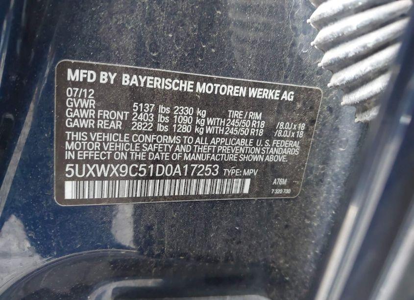 Photo 9 of 2013 Bmw X3 XDRIVE28I (VIN 5UXWX9C51D0A17253)