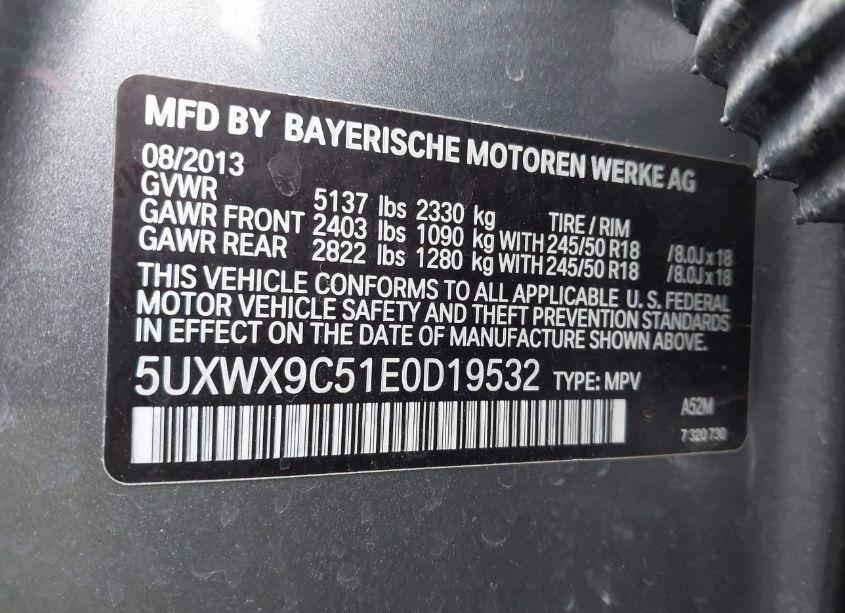 Photo 9 of 2014 Bmw X3 XDRIVE28I (VIN 5UXWX9C51E0D19532)