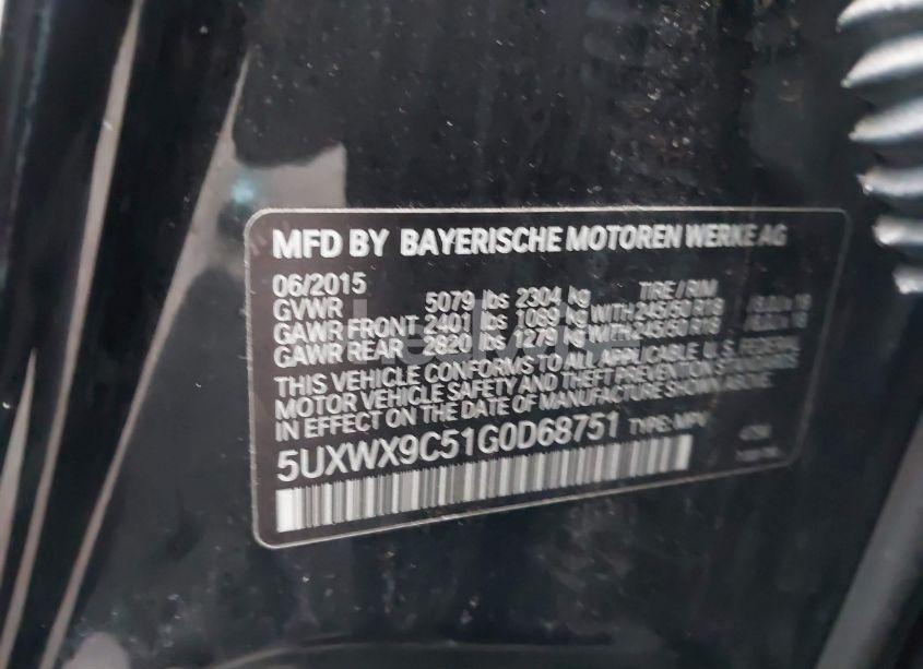 Photo 9 of 2016 Bmw X3 XDRIVE28I (VIN 5UXWX9C51G0D68751)