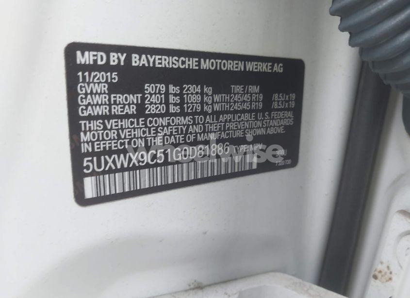 Photo 9 of 2016 Bmw X3 XDRIVE28I (VIN 5UXWX9C51G0D81886)