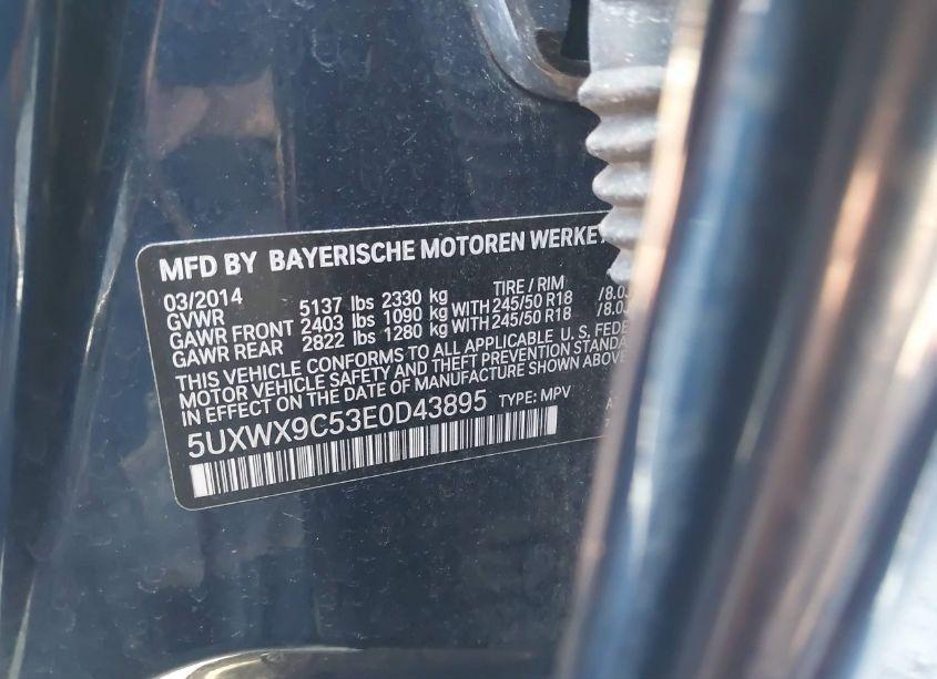 Photo 9 of 2014 Bmw X3 XDRIVE28I (VIN 5UXWX9C53E0D43895)