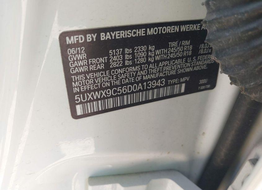 Photo 9 of 2013 Bmw X3 XDRIVE28I (VIN 5UXWX9C56D0A13943)