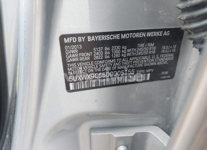 Photo 9 of 2013 Bmw X3 XDRIVE28I (VIN 5UXWX9C56D0D05155)