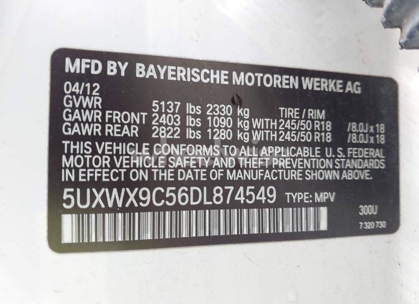 Photo 9 of 2013 Bmw X3 XDRIVE28I (VIN 5UXWX9C56DL874549)