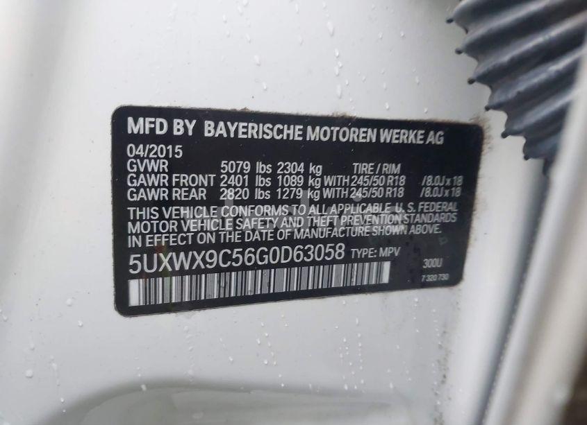 Photo 9 of 2016 Bmw X3 XDRIVE28I (VIN 5UXWX9C56G0D63058)