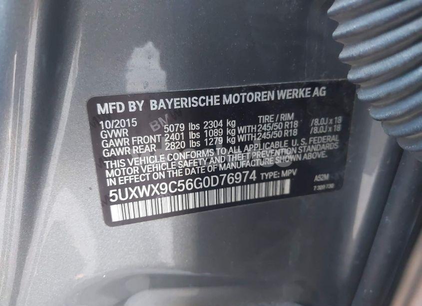 Photo 9 of 2016 Bmw X3 XDRIVE28I (VIN 5UXWX9C56G0D76974)