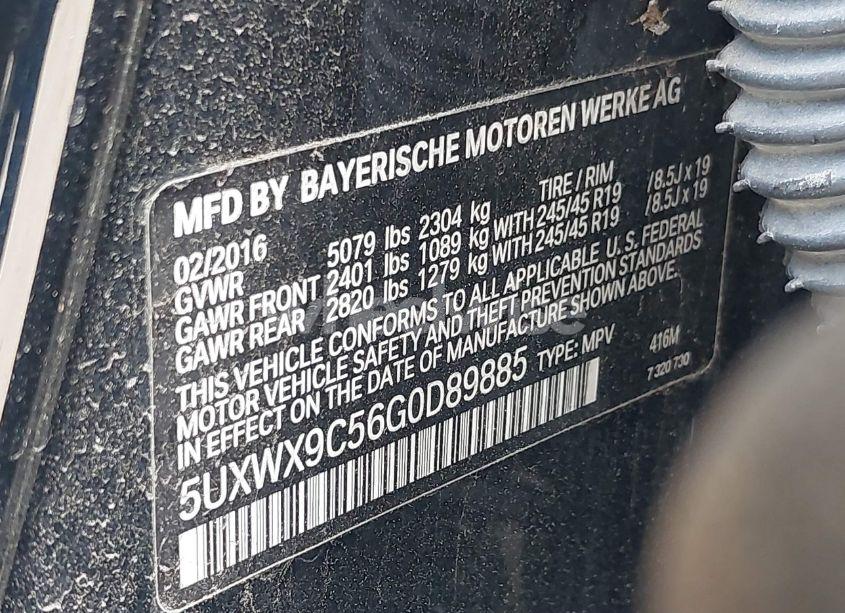 Photo 9 of 2016 Bmw X3 XDRIVE28I (VIN 5UXWX9C56G0D89885)