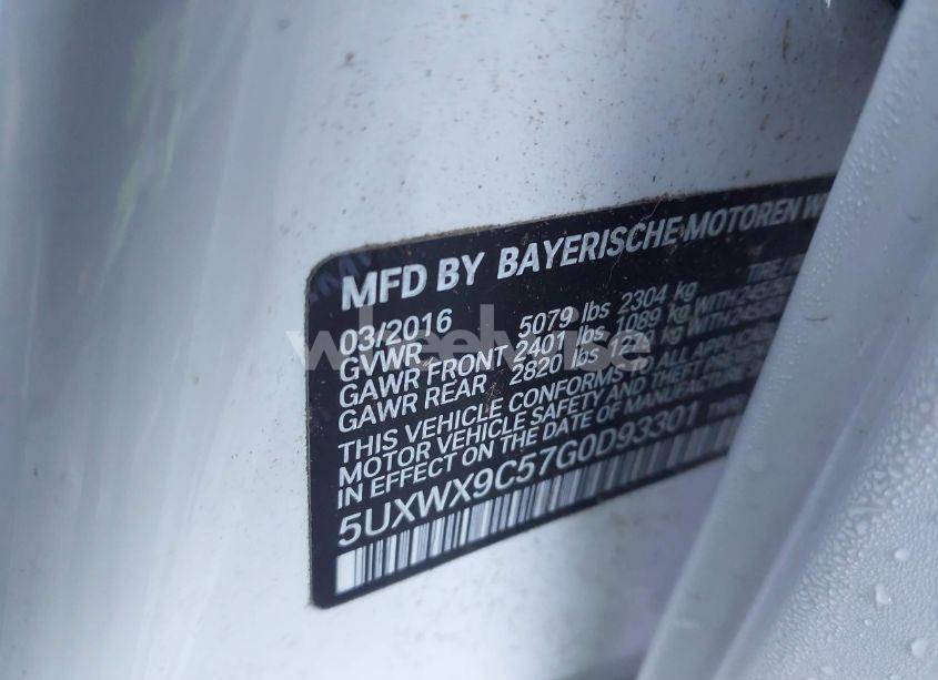 Photo 9 of 2016 Bmw X3 XDRIVE28I (VIN 5UXWX9C57G0D93301)